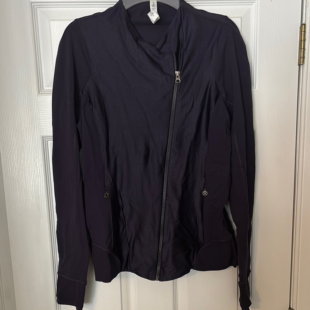 lululemon athletica purple Sweatshirt with Asymmetrical Zipper and High Collar